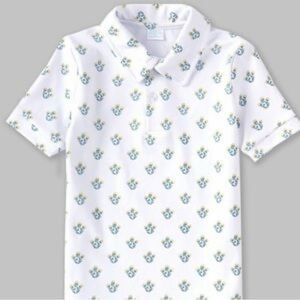 Edgehill Collection Block Print Polo Shirt Collared Easter Spring Boys 8 Medium